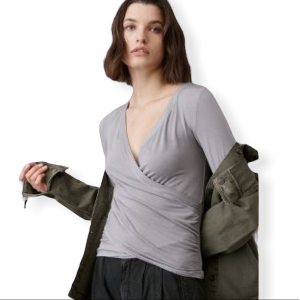 NWT Anthropologie Gray Ally Ruched Top | Women’s Size Small | New with Tags